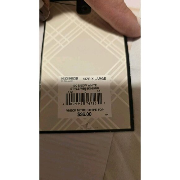 Dana Buchman Blouse Pullover Vneck Womens Size XL Office Preppy Church NWT - Picture 8 of 10